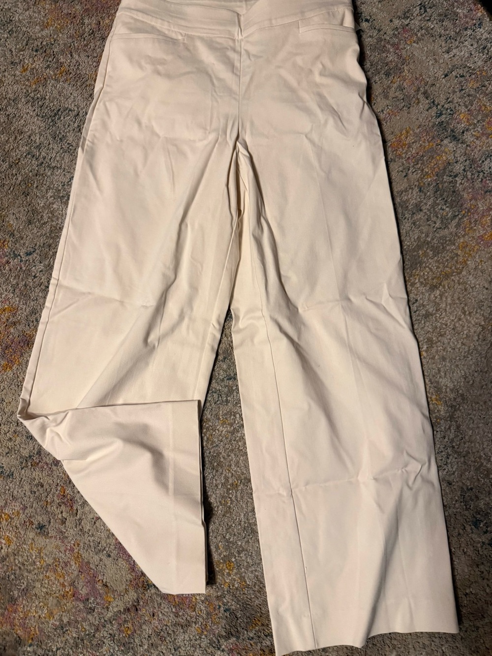 Chico's Cream Wide-Leg Trousers 6T - Picture 2 of 6